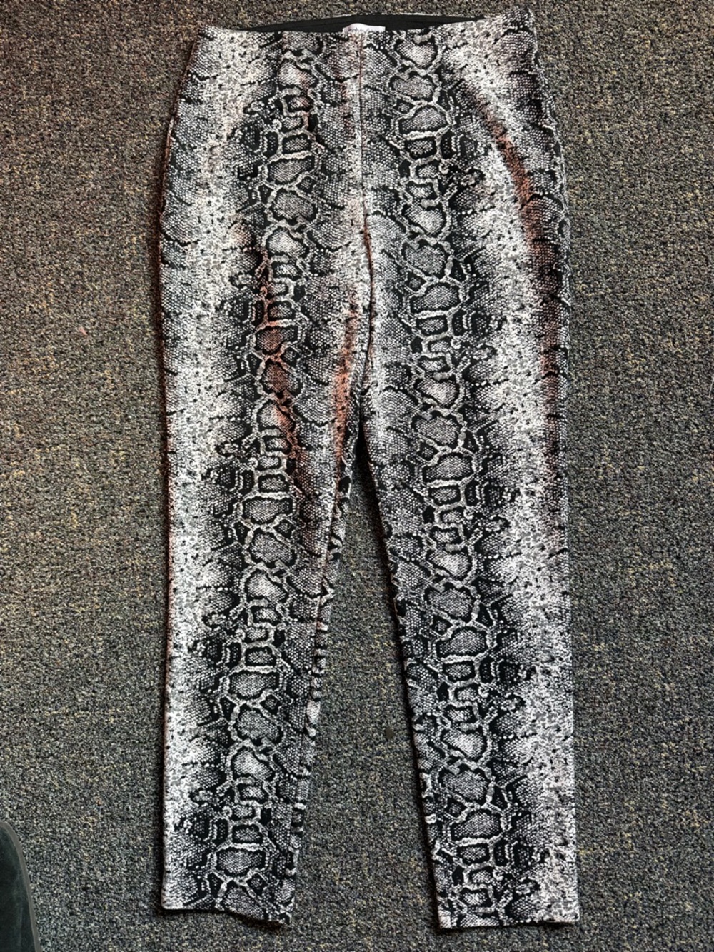 Calvin Klein Black and White Snake-Pattern Pants